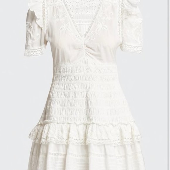 LoveShackFancy Rena Embroidered Ruffle Mini Dress - Picture 5 of 12